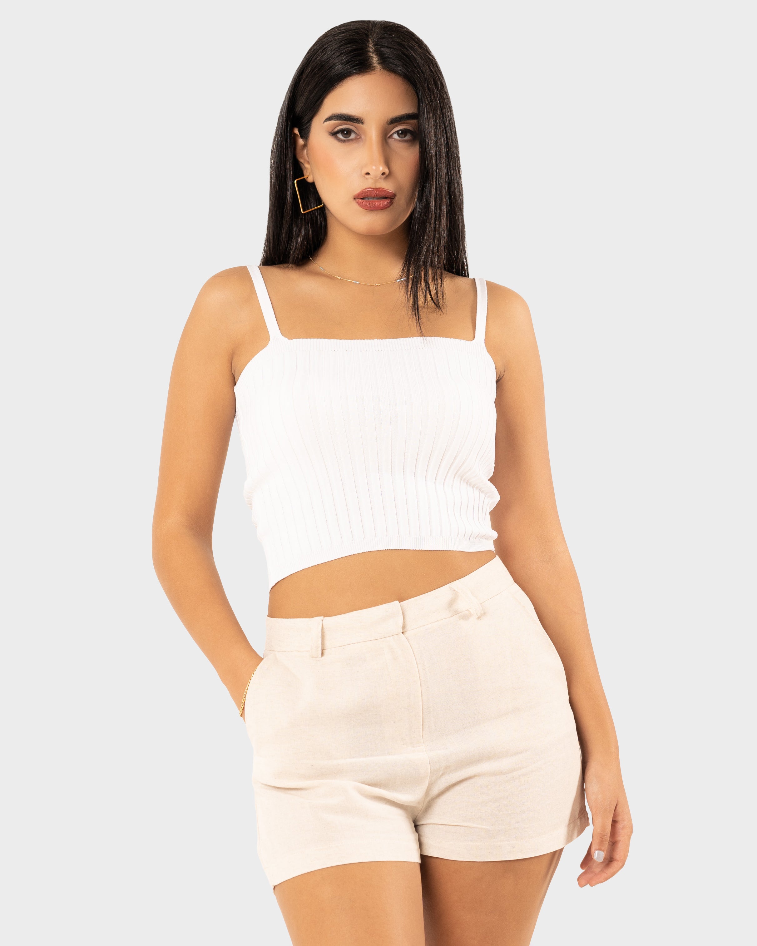 STYLE-White-Trendy Crop Top
